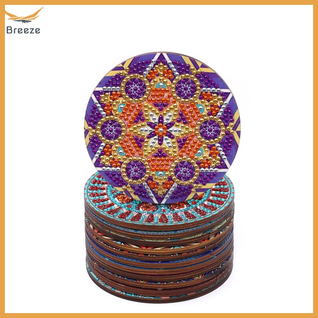 Bộ 12 Đế Lót Ly Họa Tiết Mandala Độc Đáo Diy