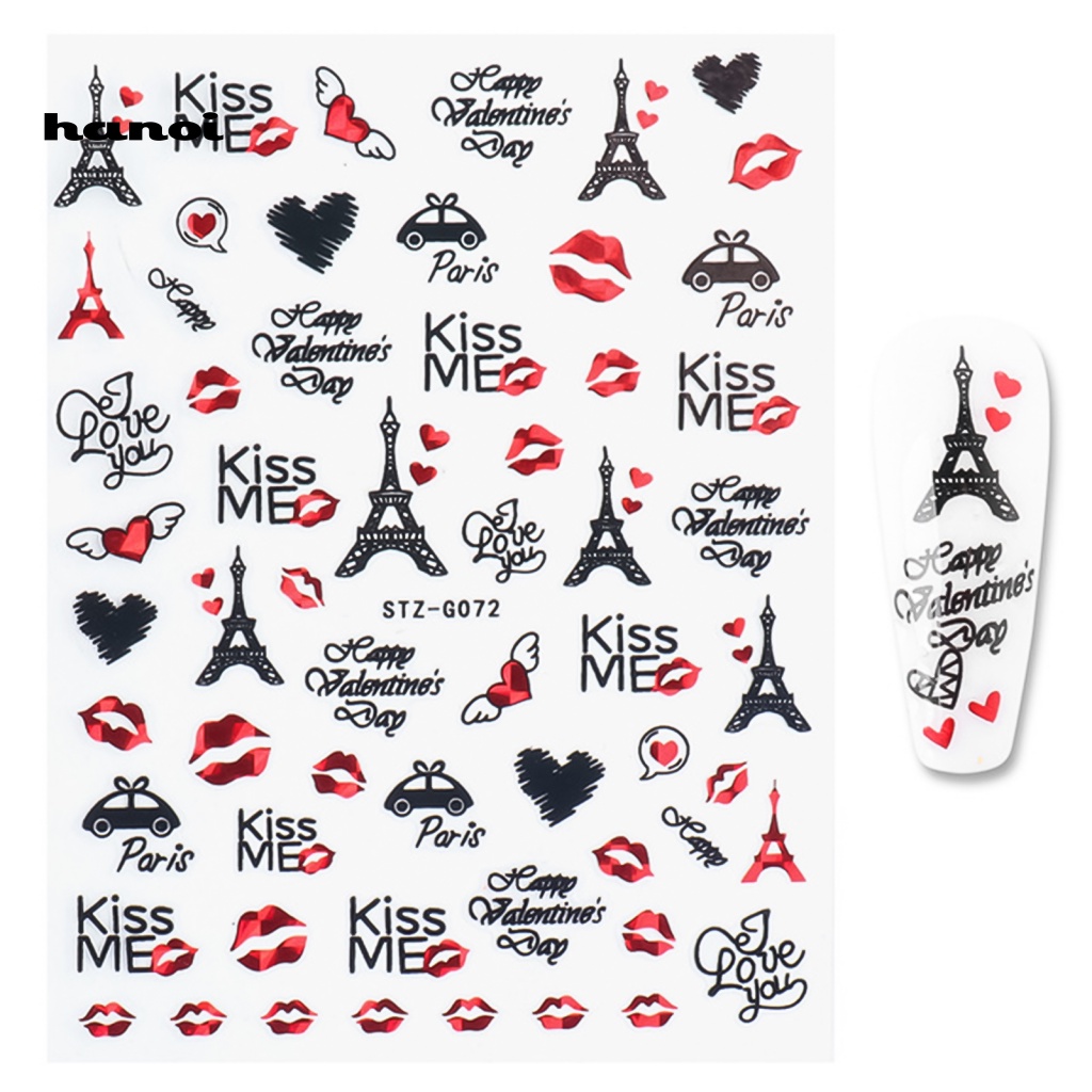 Miếng Dán Trang Trí Móng Tay Nhiều Màu Sắc Phong Cách Retro