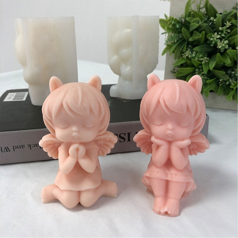 Khuôn Silicone Làm Nến Thơm Hình Vòng Xoắn Thiên Thần Trang Trí Bàn DIY