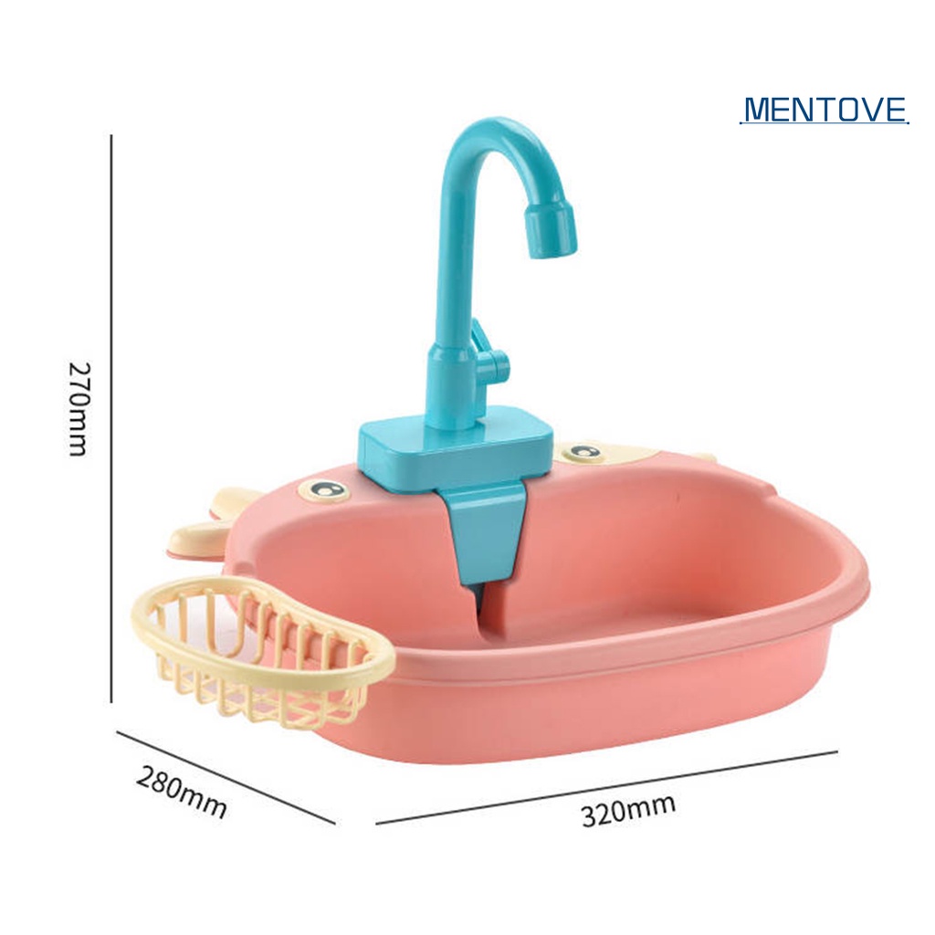 1 Bộ Đồ Chơi Bồn Rửa Chén Bằng Nhựa Tự Động Xoay 180 Độ Cho Bé