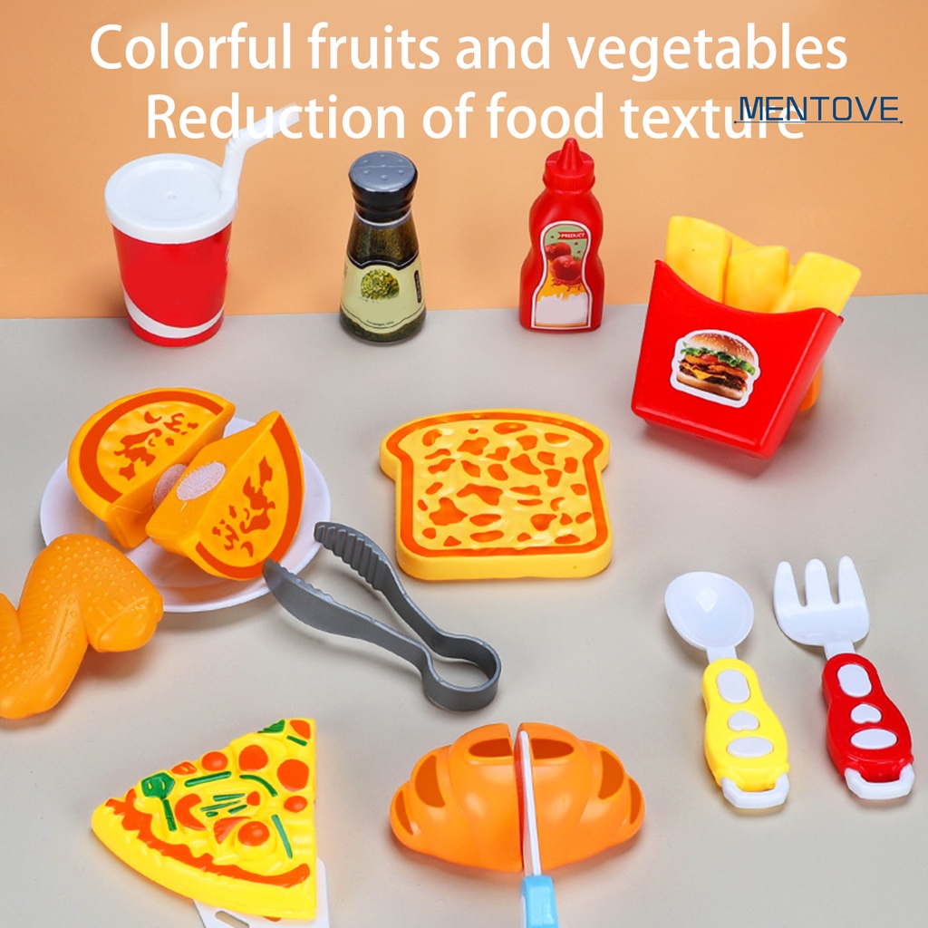 Set 16 Món Đồ Chơi Nồi Chiên Mô Phỏng Màn Hình LCD Thay Đổi Màu Sắc Cho Bé