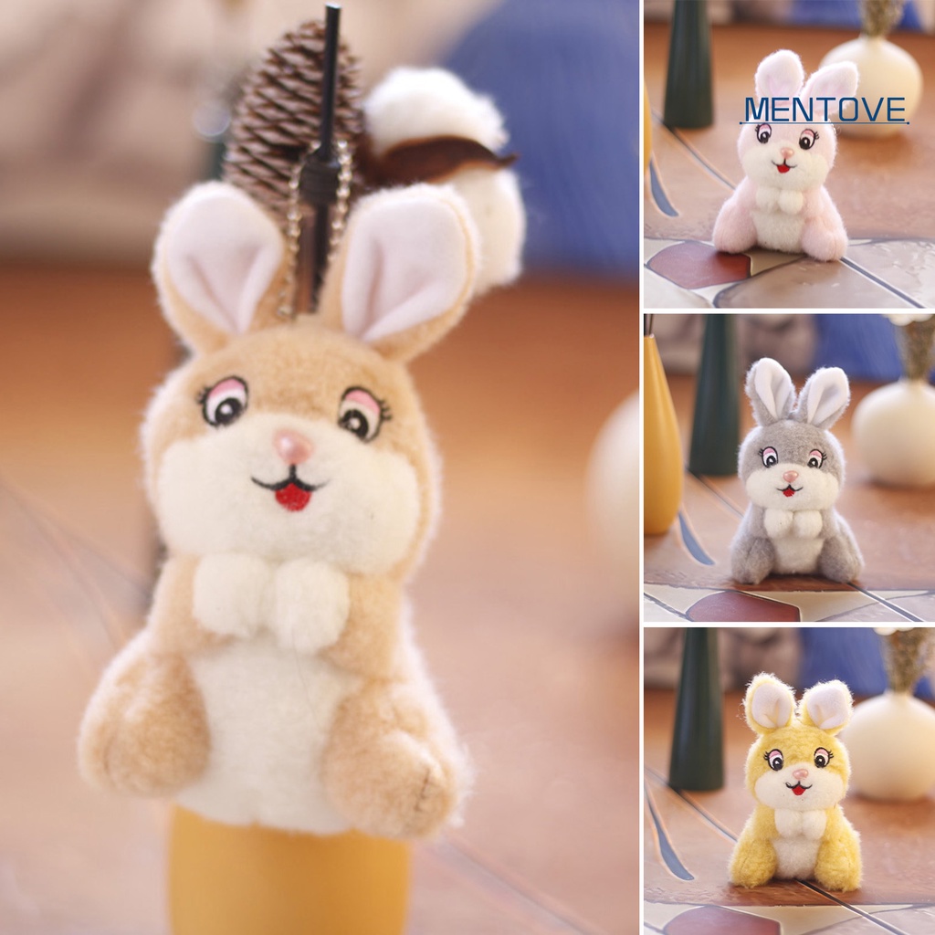 Thỏ Nhồi Bông 12cm Treo Chìa Khóa Trang Trí Dễ Thương