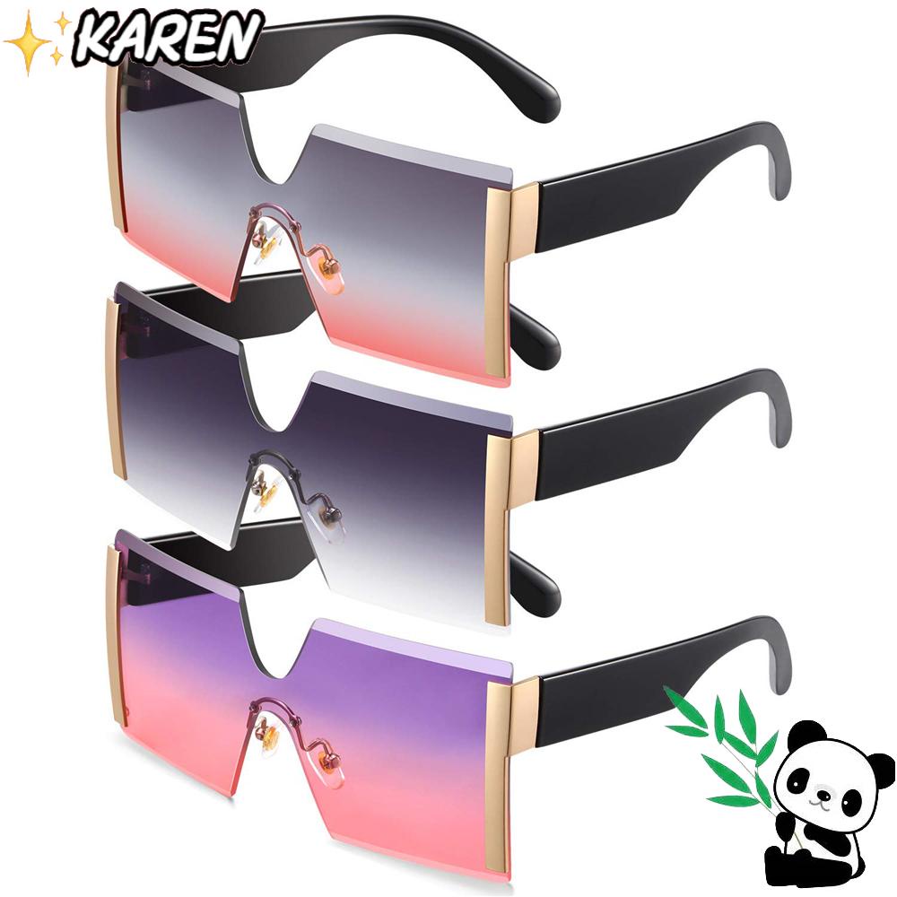 Kính Chống Nắng Tròng Vuông Không Viền Màu Kẹo Chống Tia UV400 Thời Trang