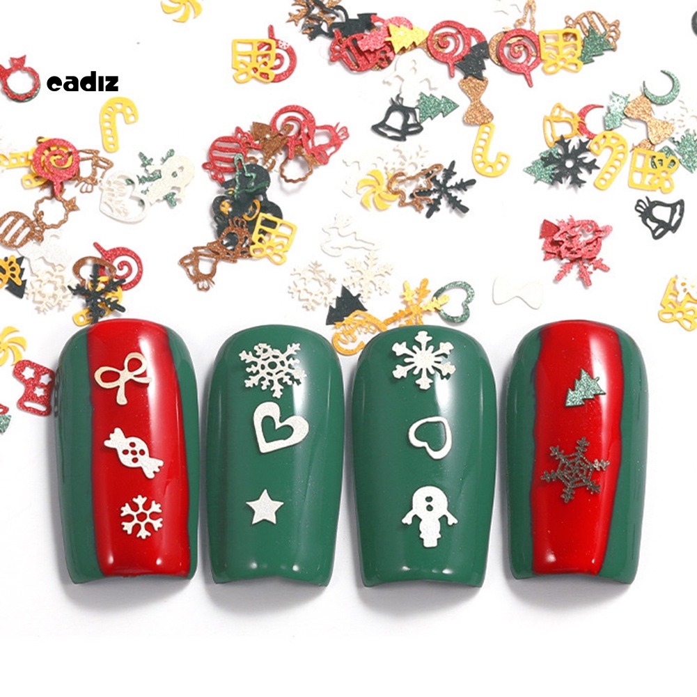 Hộp 100 Hạt Kim Sa Siêu Mỏng Hình Bông Tuyết Trang Trí Móng Tay