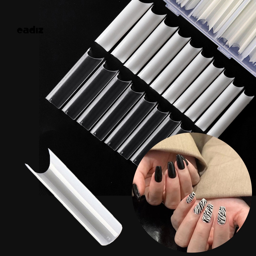 Hộp 100 Móng Tay Giả Bằng ABS Che Phủ Toàn Diện Trang Điểm Chuyên Nghiệp Cho Gia Đình