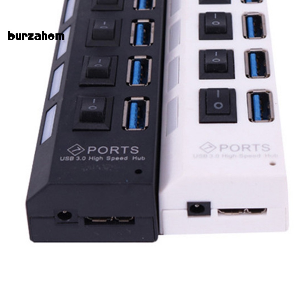 Bộ Chia 7 Cổng USB 3.0 Kèm Công Tắc Tiện Dụng Cho Máy Tính