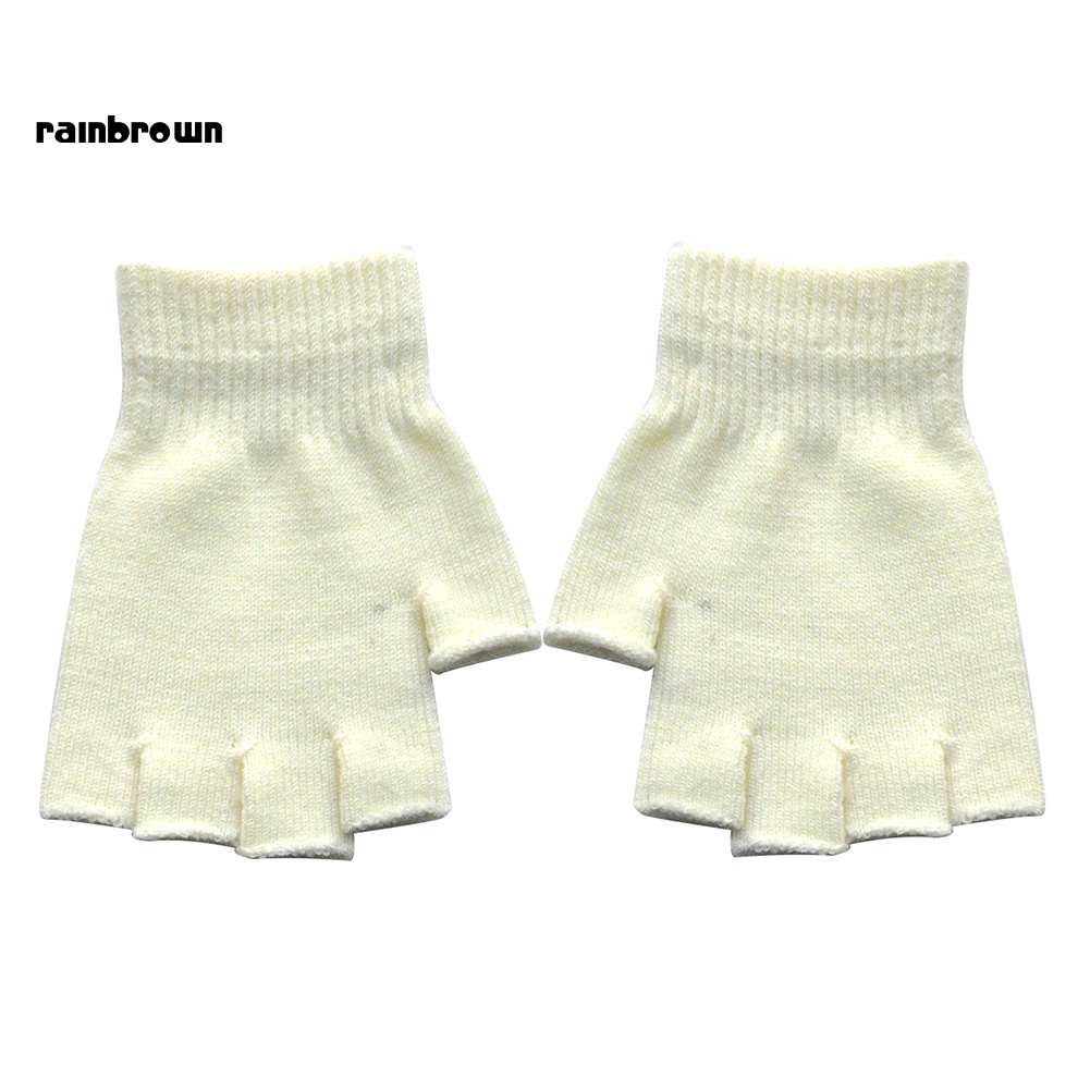 1 Cặp Găng Tay Len Mềm Hở Ngón Giữ Ấm Mùa Đông