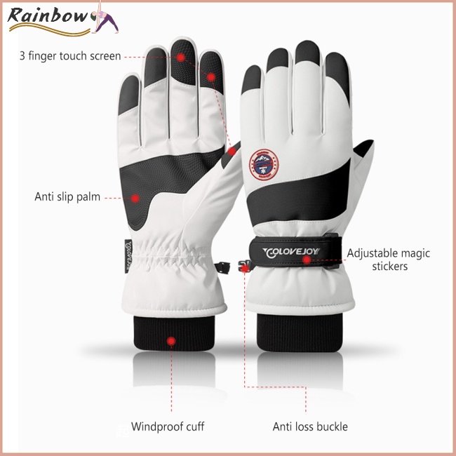 1 Đôi Găng Tay Trượt Tuyết Giữ Ấm Chống Trượt Chống Thấm Nước Có Thể Dùng Màn Hình Cảm Ứng