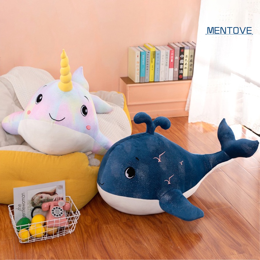 Đồ chơi nhồi bông Hình Cá Voi Bằng Cotton PP Mềm Mại Kích Thước 30 / 50cm Trang Trí Phòng Ngủ