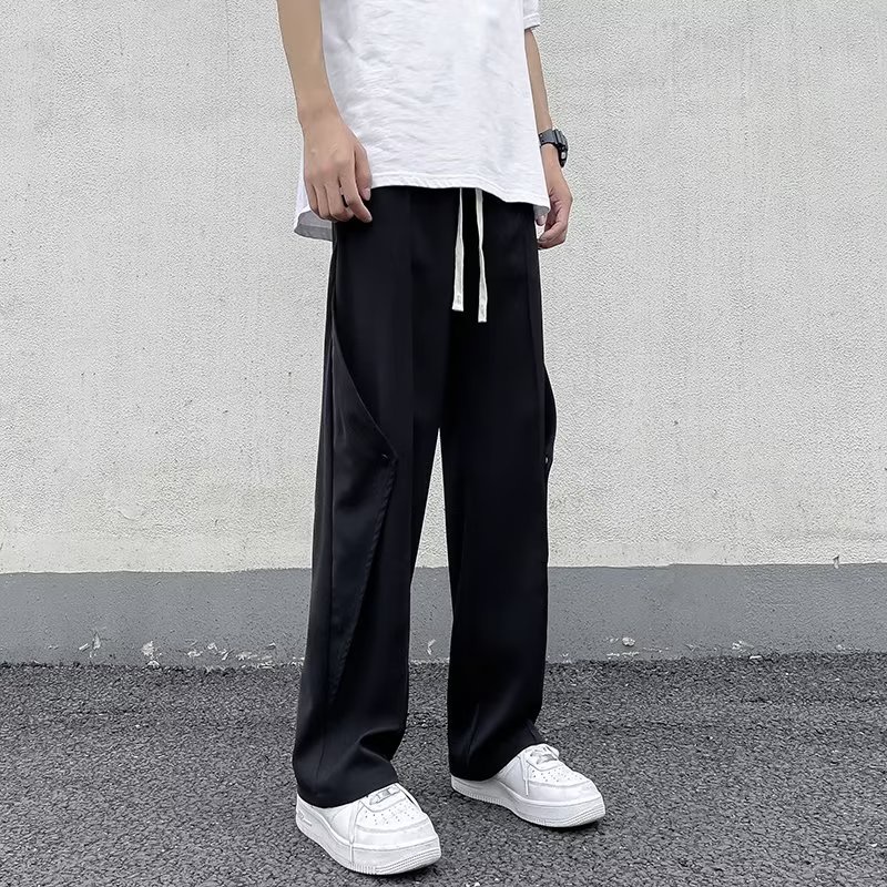 Quần Dài Thể Thao Vải Lụa Lạnh Mỏng Dáng Rộng Kiểu Đường Phố Thời Trang Mùa Hè Cho Nam
