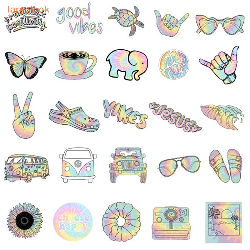 Bộ 50 Miếng Dán Chống Thấm Nước Họa Tiết Graffiti Cho Cốc Nước Xe Hơi Xe Máy