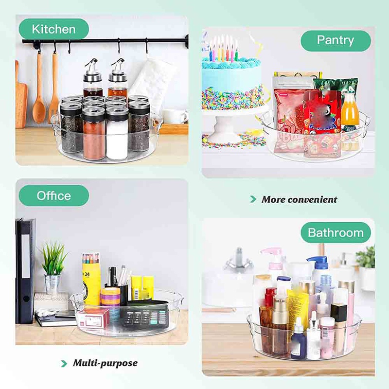 Set 2 Hộp Đựng Đồ Dùng Nhà Bếp Xoay 360 Độ 11 Inch Tiện Dụng