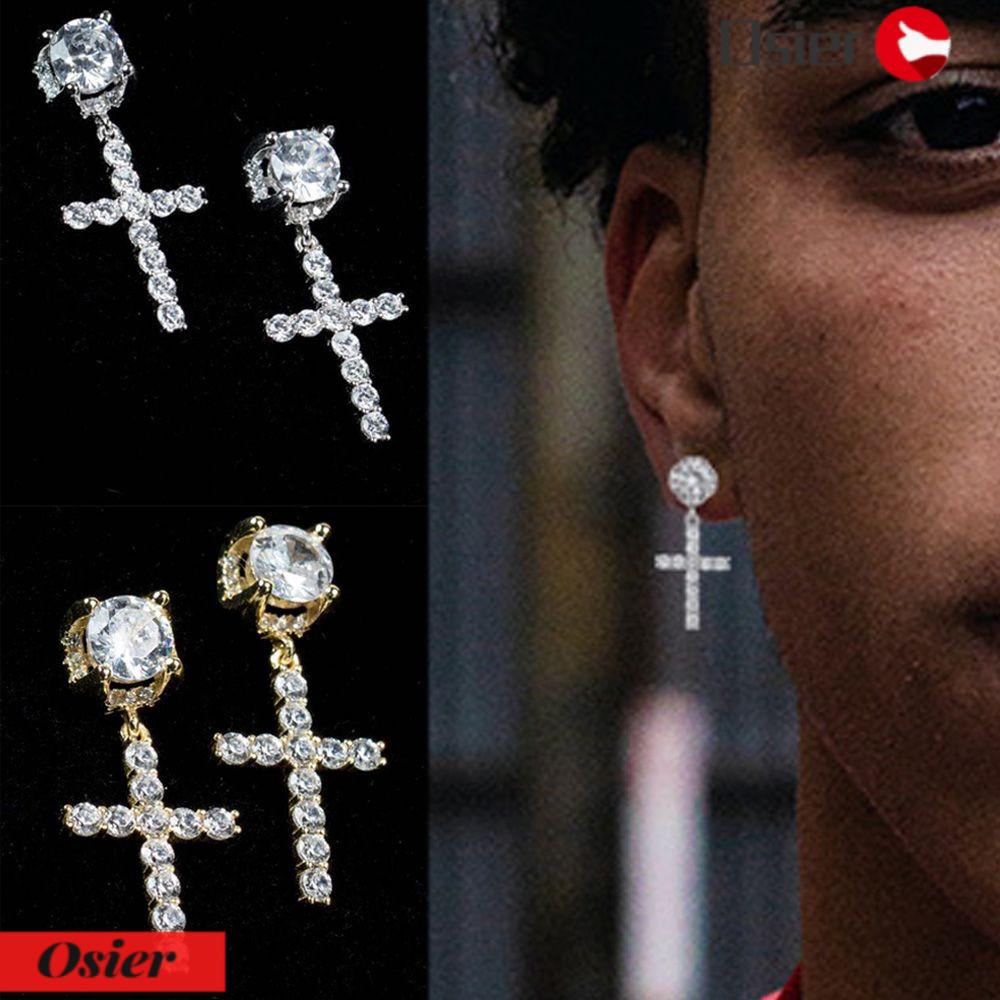 Osier1 Khuyên Tai Helix Hình Thánh Giá Đính Đá Cubic. a Thời Trang