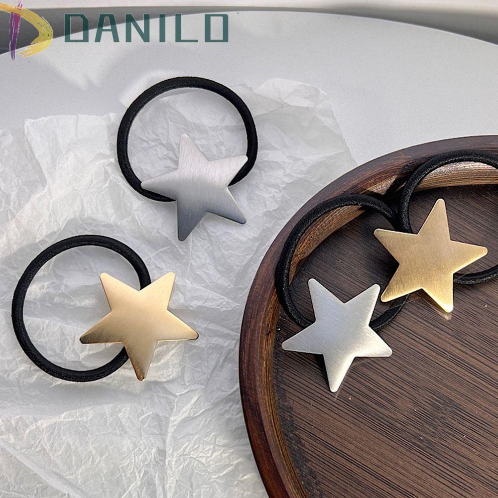 Dây Cột Tóc Y2K Bằng Kim Loại Hình Ngôi Sao Năm Cánh Phong Cách Vintage Thời Trang Cho Nữ