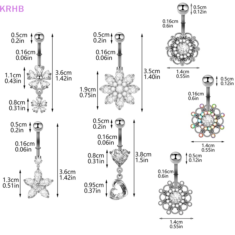 Khuyên Rốn Chất Liệu Thép Không Gỉ Đính Đá Quyến Rũ Cho Nữ Mới