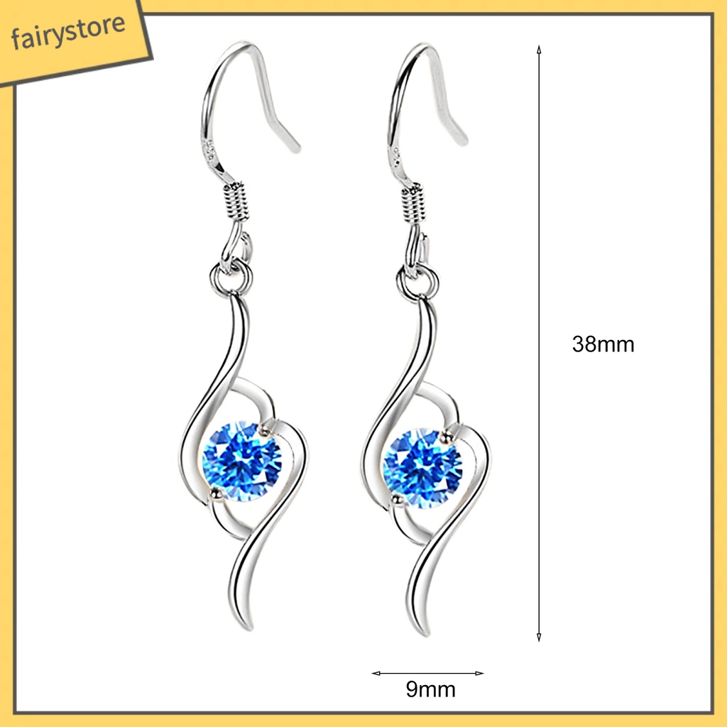 1 Đôi Bông Tai Đính Đá Lấp Lánh Chất Lượng Cao Dành Cho Nữ