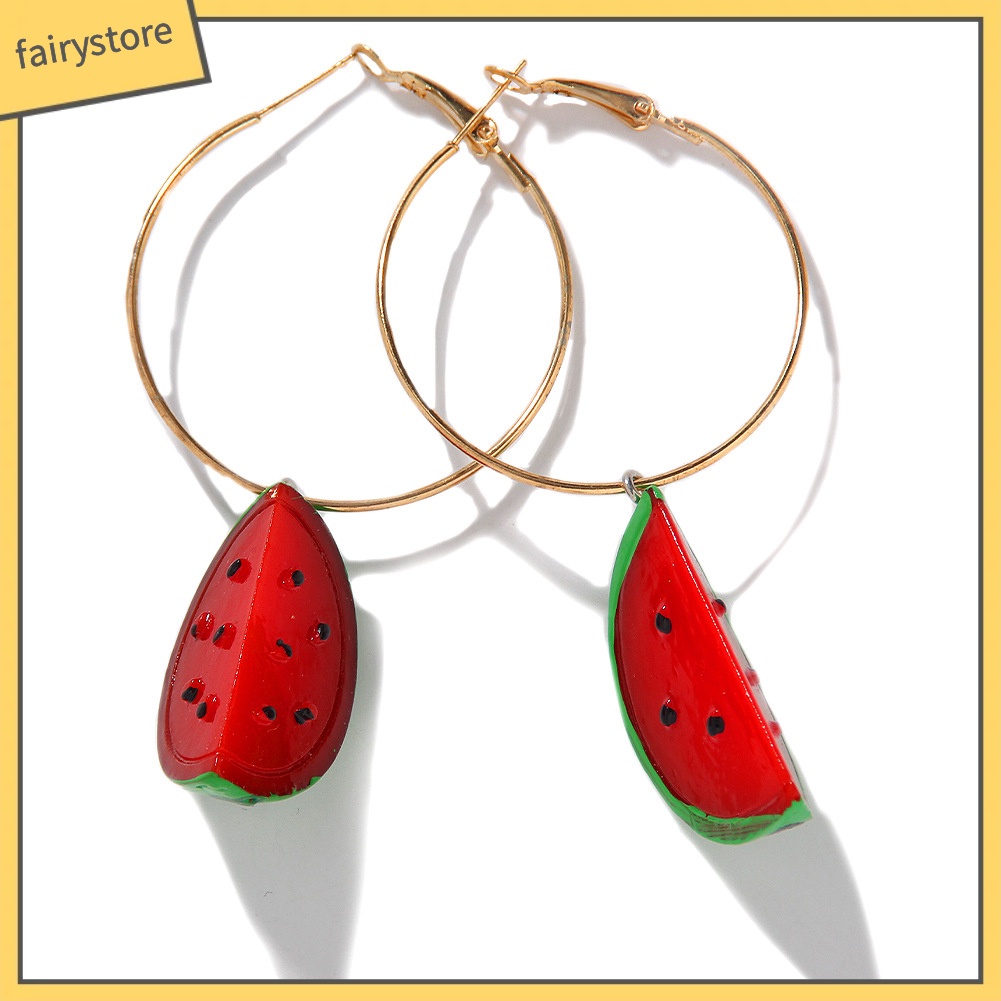 Khuyên Tai Tròn Hình Trái Cây Dễ Thương Cho Nữ