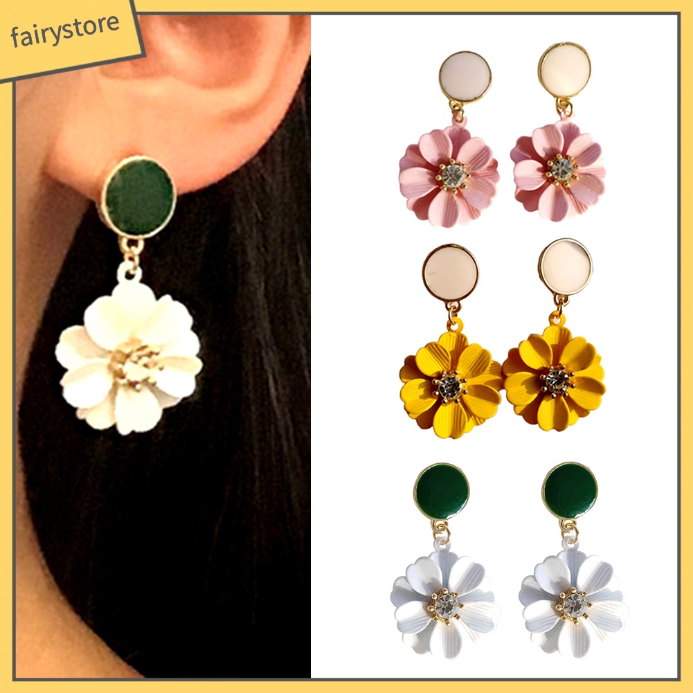 Bông Tai Hình Hoa Đính Đá Thời Trang Dành Cho Nữ