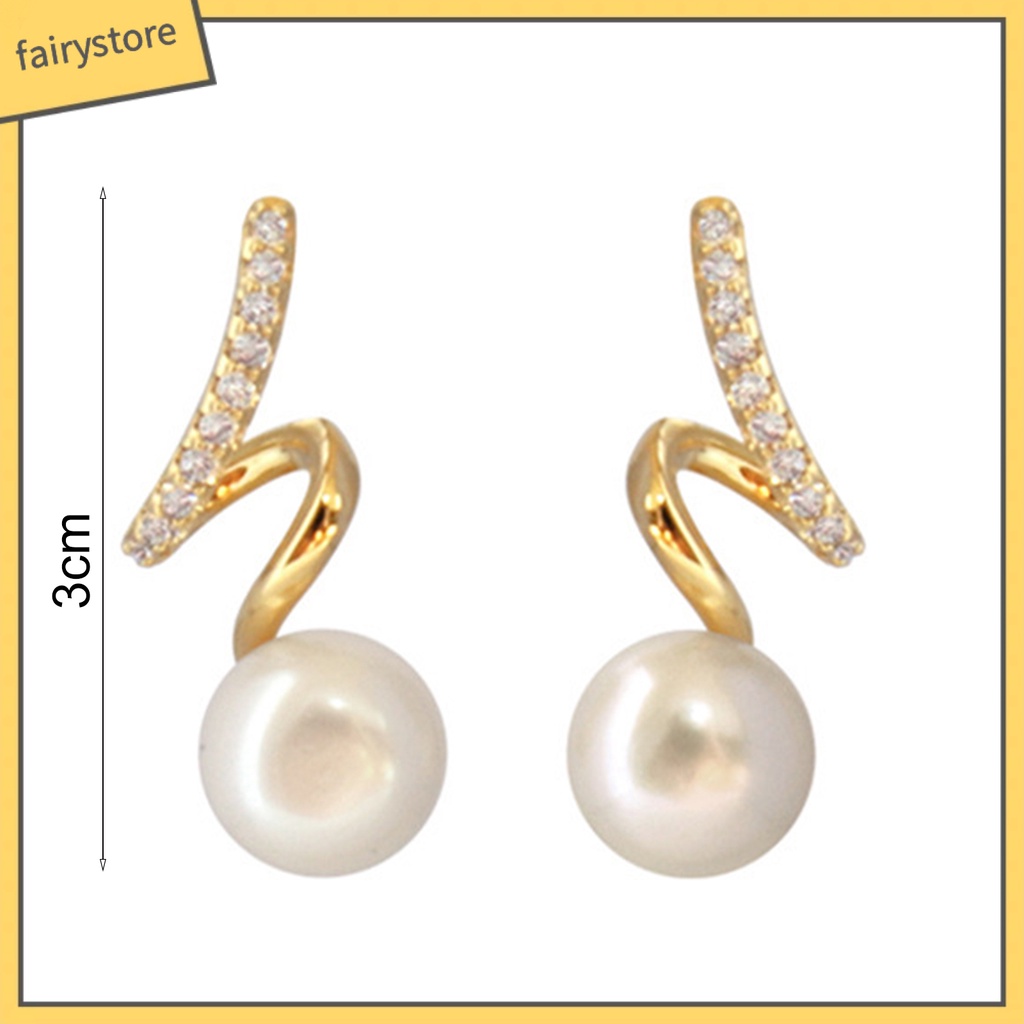 1 Đôi Bông Tai Đính Ngọc Trai Nhân Tạo Phong Cách Hàn Quốc