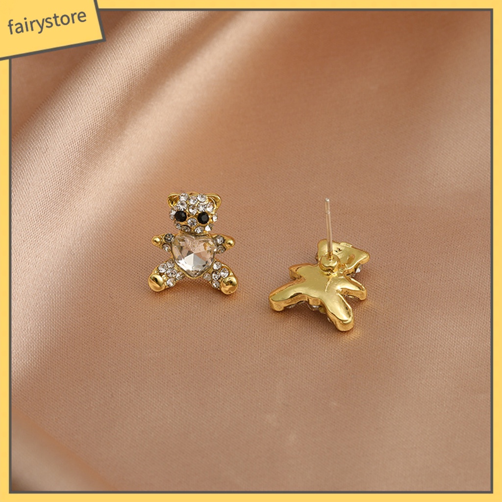 Bông Tai Hình Trái Tim / Gấu Đơn Giản Thời Trang Cho Nữ