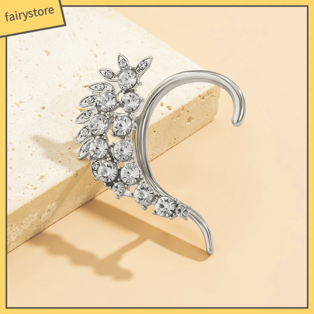 Khuyên Kẹp Vành Tai Hình Đuôi Cá 3D Đính Đá Thời Trang Cho Nữ