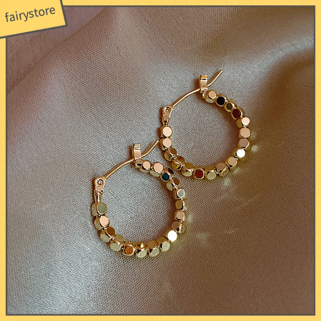 1 Đôi Bông Tai Tròn Rỗng Cao Cấp Phong Cách Vintage Dành Cho Nữ