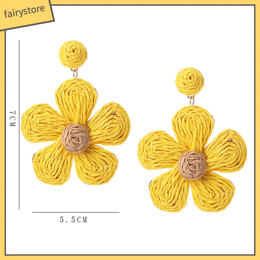 1 Đôi Bông Tai Hình Hoa Màu Sắc Tươi Sáng Phong Cách Kỳ Nghỉ Cho Nữ