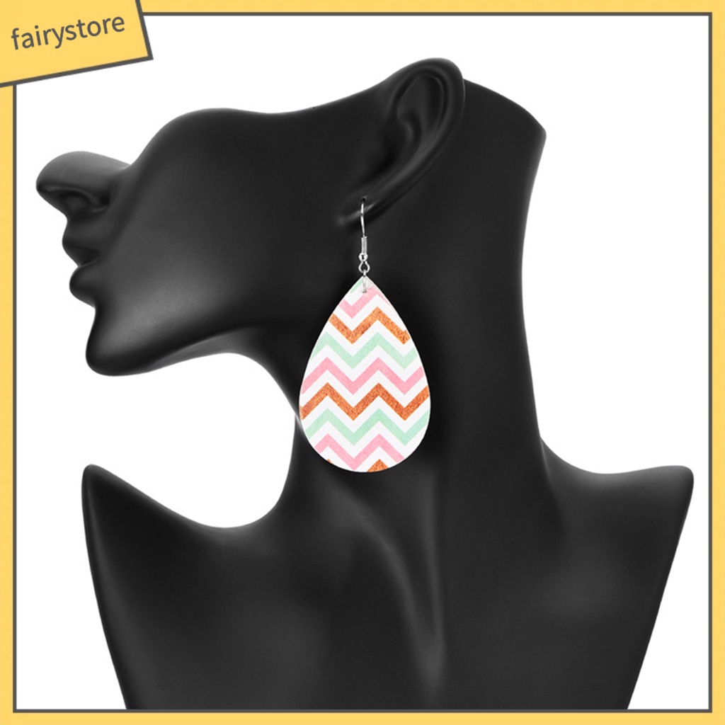 Bông Tai Hình Giọt Nước Bằng Da Giả Thời Trang Dành Cho Nữ