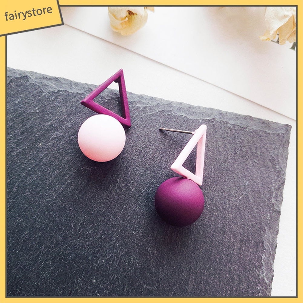 Bông Tai Hình Học Màu Kẹo Ngọt Thời Trang Dành Cho Nữ