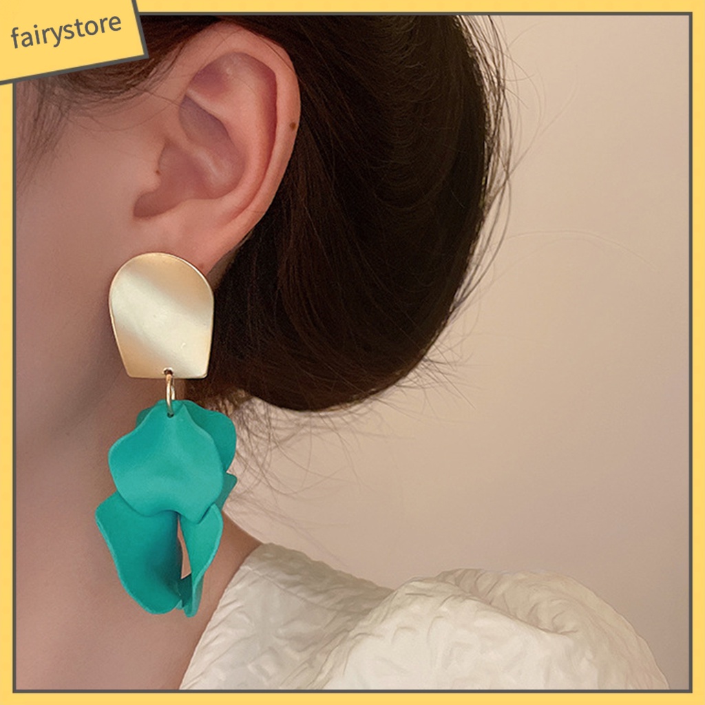 1 Cặp Bông Tai Thả Vỏ Sò / Hình Học Bằng Acrylic Thời Trang Thanh Lịch Dễ Phối Đồ Cho Nữ