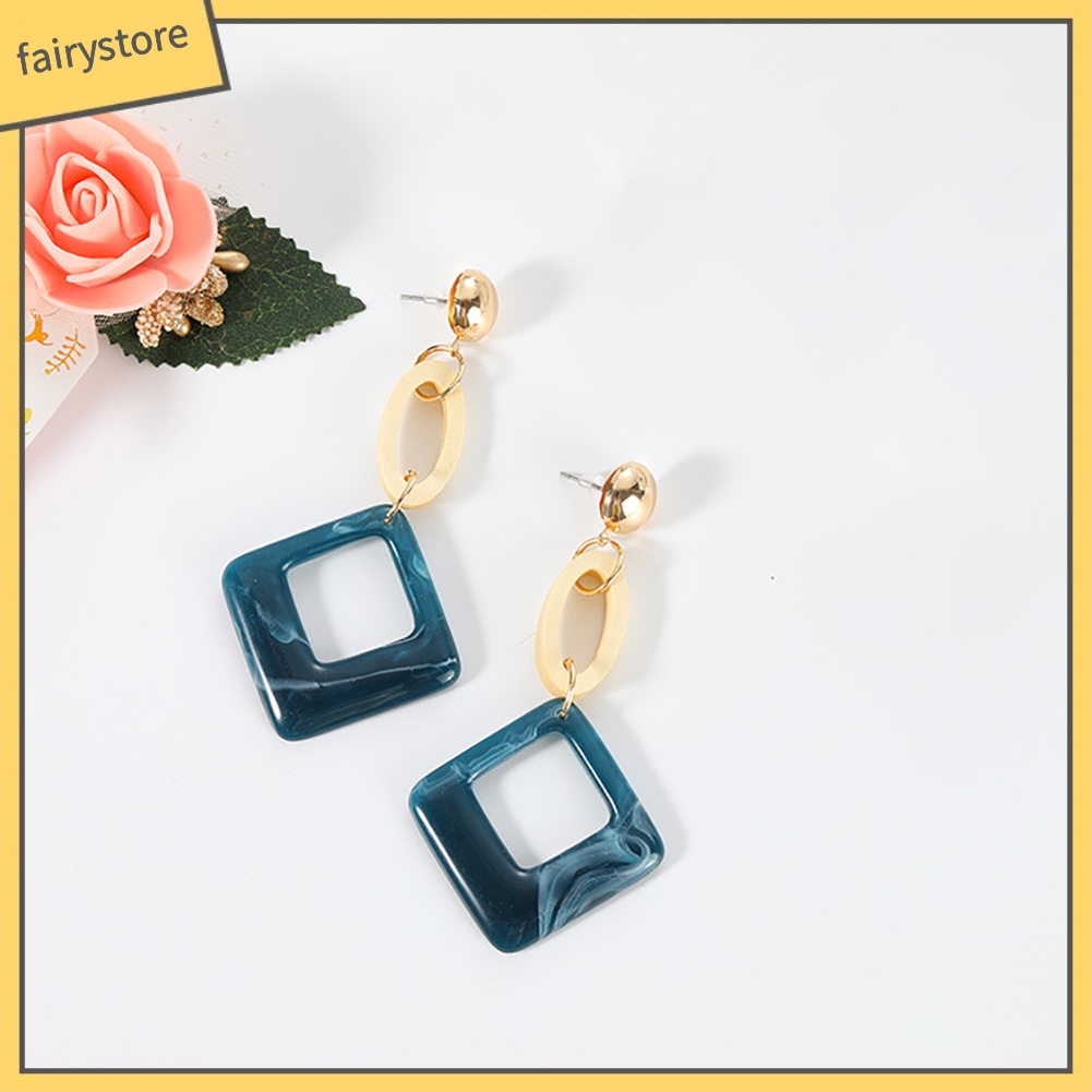 Bông Tai Hình Thoi Tròn Phong Cách Vintage Dành Cho Nữ