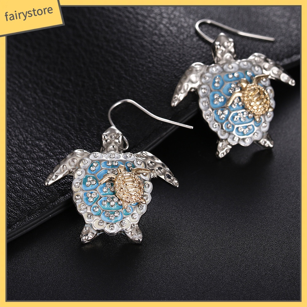 Bông Tai Hình Chú Rùa Đính Đá Trang Trí Dành Cho Nữ