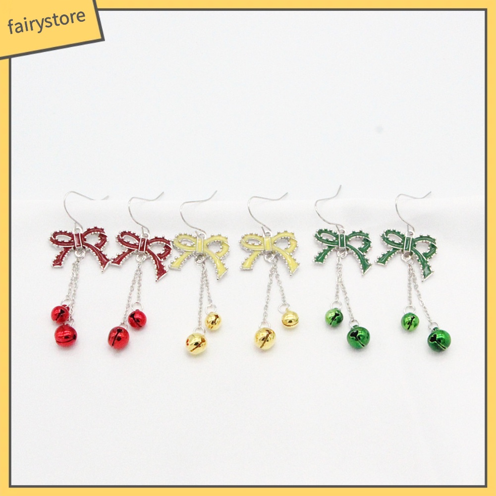 Bông Tai Dáng Dài Hình Nơ / Chuông Thời Trang Cho Nữ