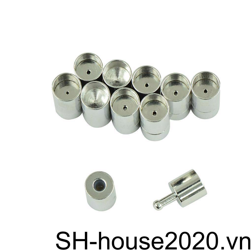 Bộ 10 Ống Đẩy Bằng Da Màu Bạc Có Keo Dính Dùng Làm Trang Sức