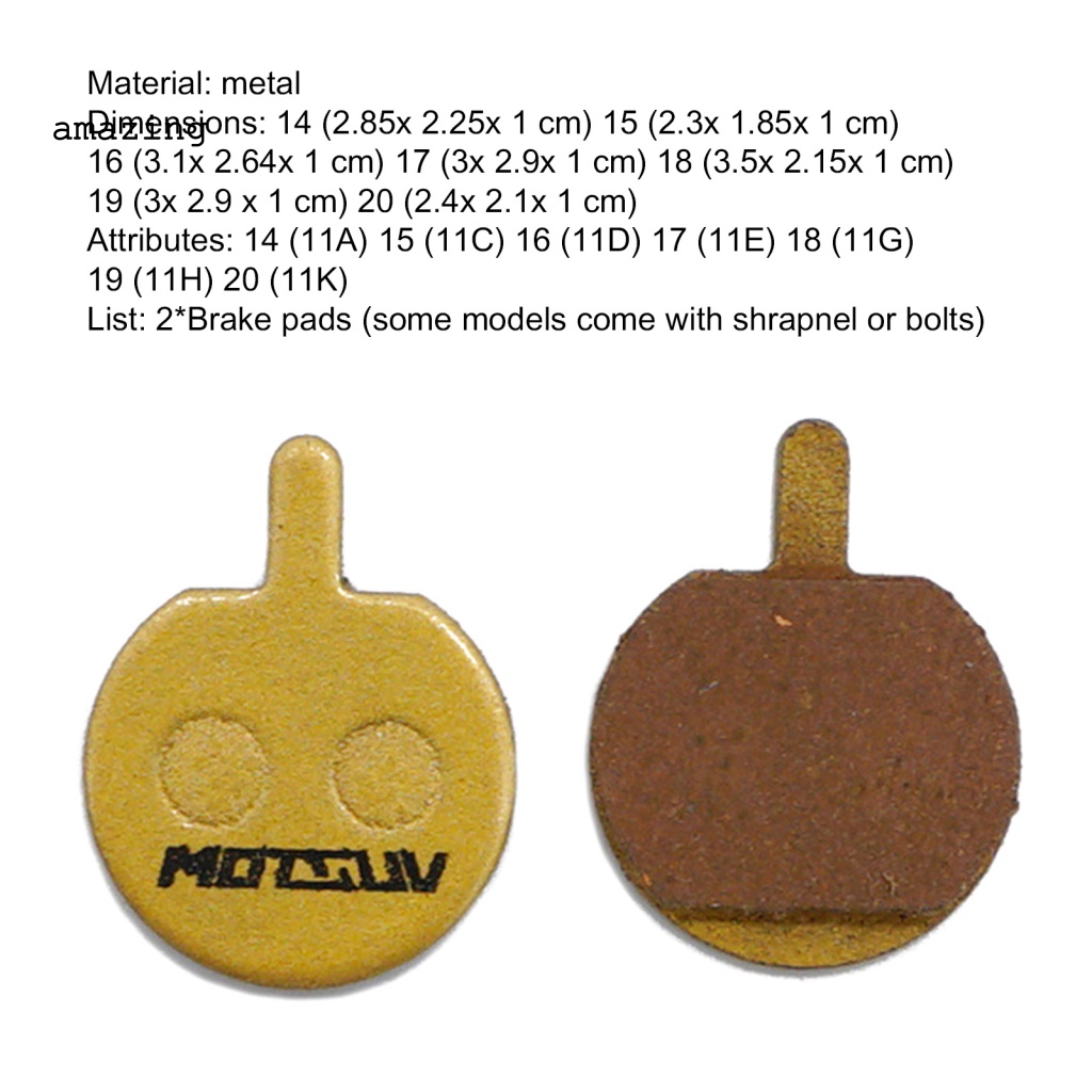 Set 2 Má Phanh Không Gây Tiếng Ồn Siêu Bền Tiện Dụng Cho Xe Đạp Leo Núi