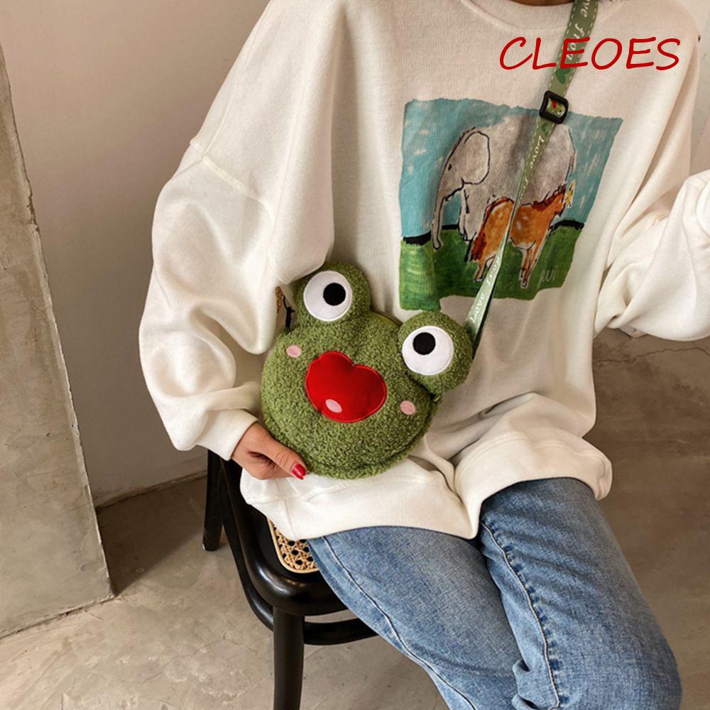 Túi Đeo Chéo Mềm Mại Hình Chú Ếch Ngộ Nghĩnh Đáng Yêu Cho Bạn Gái