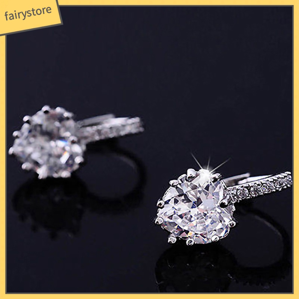 Bông Tai Hình Trái Tim Đính Đá Bằng Hợp Kim