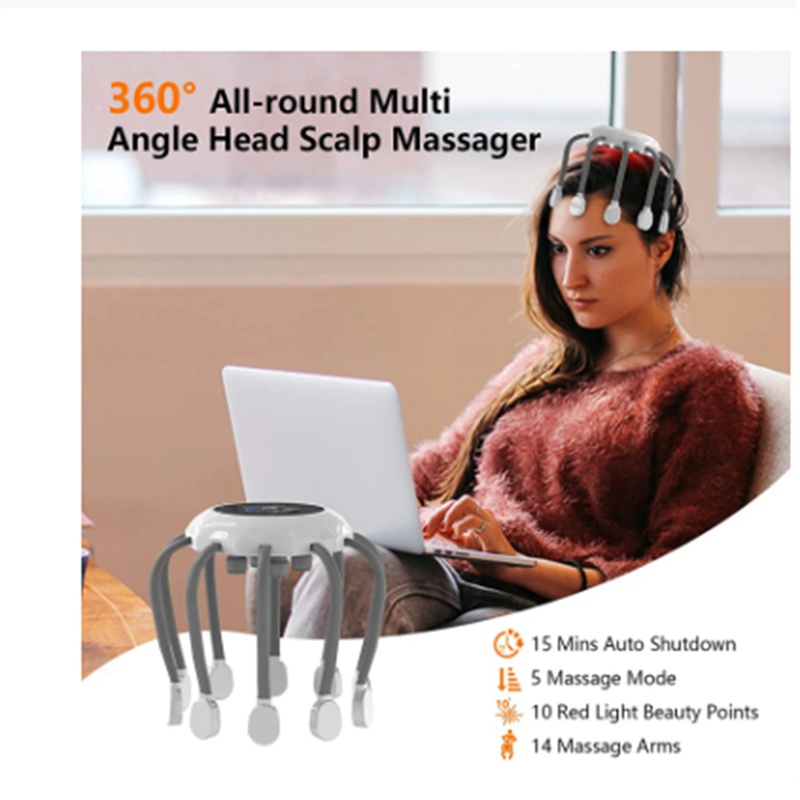 Máy Massage Da Đầu Chạy Điện 5 Chế Độ Rung 14 Chế Độ Rung Giảm Căng Thẳng