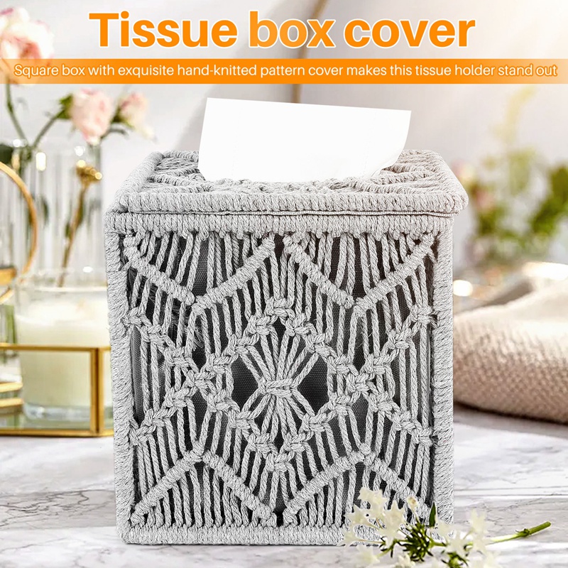 Giá Đỡ Khăn Giấy Hình Vuông Thiết Kế Độc Đáo Trang Trí Nhà Cửa / Văn Phòng