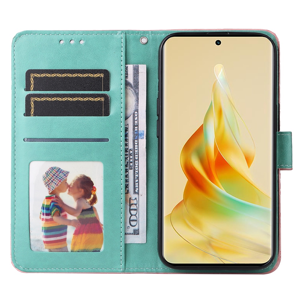 OPPO Reno 8T 5F A78 A17 A57 A77s A17k A77 A96 A76 a5s a12 a5 2020 Bao Da Điện Thoại Kiểu Ví Gập Nam Châm Có Ngăn Thẻ Cho Giá Đỡ