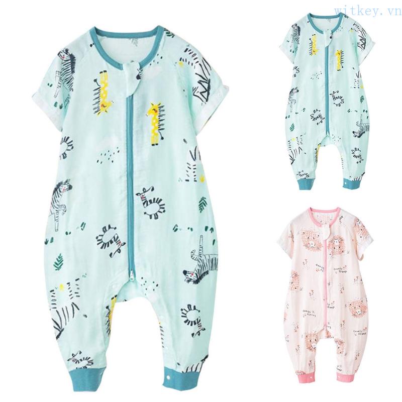 Túi Ngủ Mỏng Mùa Hè Có Tay Áo Rời Và Khóa Kéo Kép Thoáng Khí Cho Bé