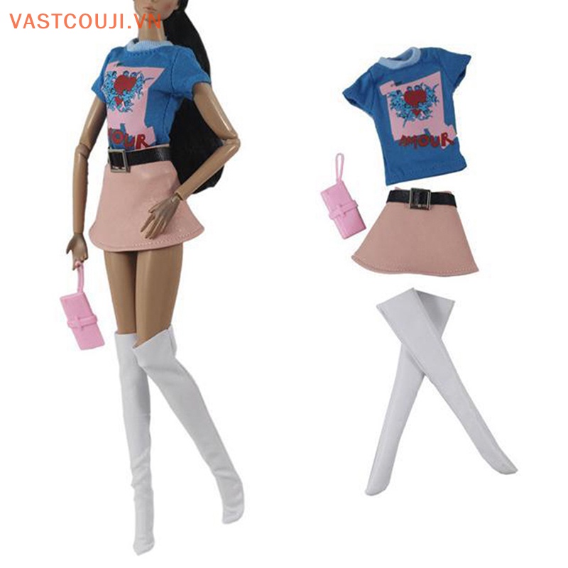 Set 4 Chân Váy + Túi Xách Xinh Xắn Cho Búp Bê 30cm Tỉ Lệ 1 / 6