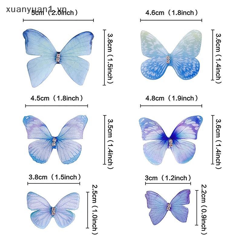 Set 6 Que Cắm Trang Trí Bánh Kem Hình Bướm