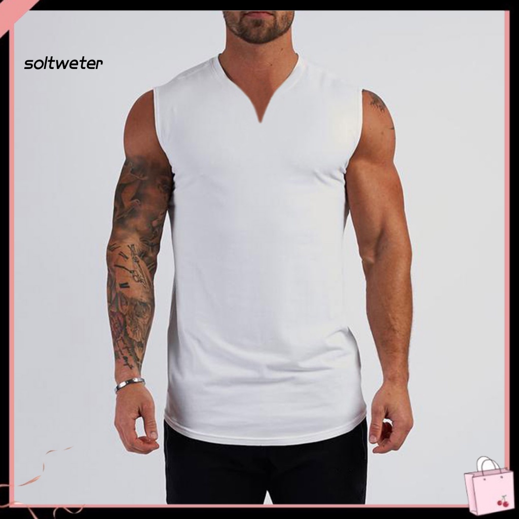 Áo Tank Top Sát Nách Vải Cotton Siêu Mềm Màu Trơn Nhanh Khô Thoáng Khí Thời Trang Mùa Hè Cho Nam