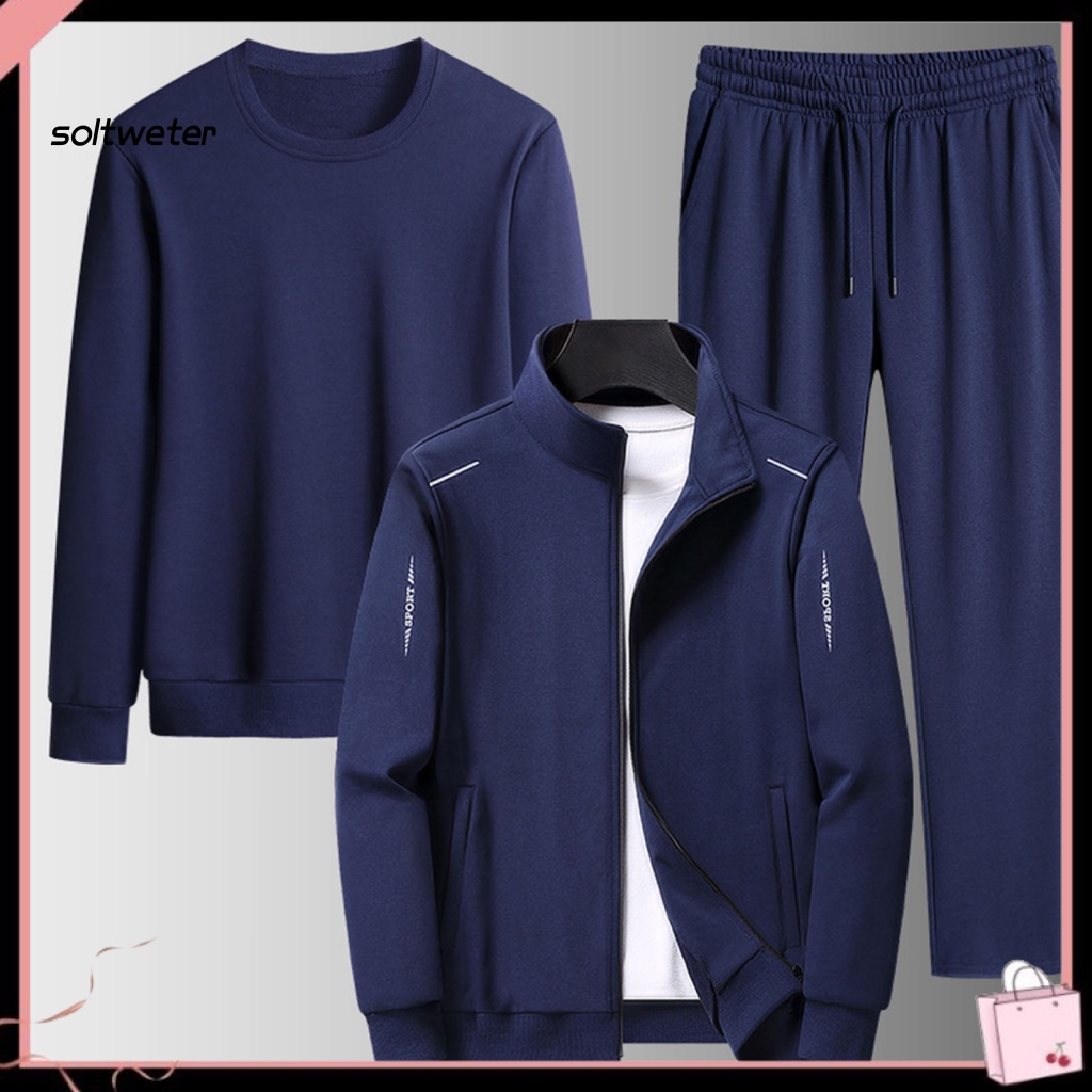 Bộ Đồ Thể Thao 3 Món Áo Khoác Màu Sắc Thời Trang Mùa Thu Năng Động