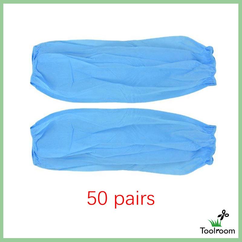 Set 50 Cặp Ống Tay Áo Bằng Vải Không Dệt Co Giãn Sử Dụng Một Lần