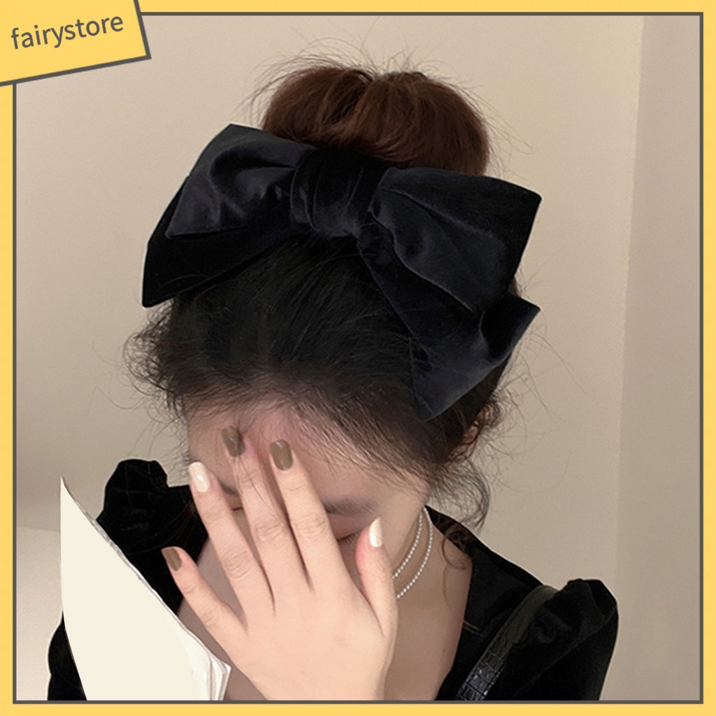 Kẹp Tóc Hình Nơ Ba Chiều Màu Trơn Chống Trượt Lâu Trôi Dành Cho Nữ