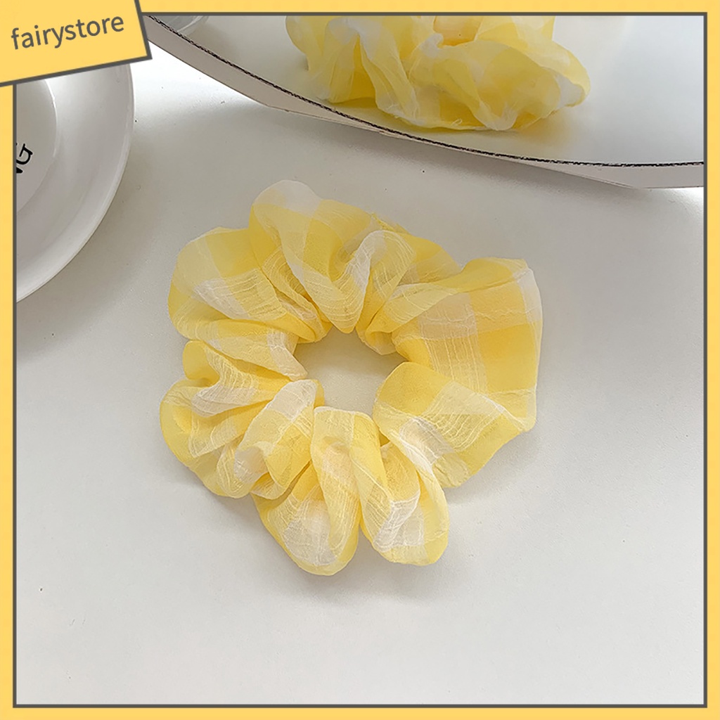 Dây Buộc Tóc Co Giãn Chống Trượt Chống Rơi In Họa Tiết Hoa Xinh Xắn Cho Nữ