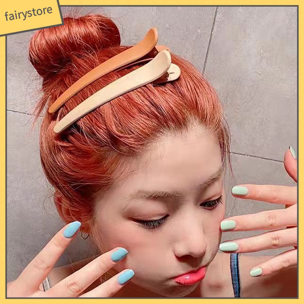 Kẹp Tạo Kiểu Tóc Màu Trơn Chống Trượt Gọn Nhẹ