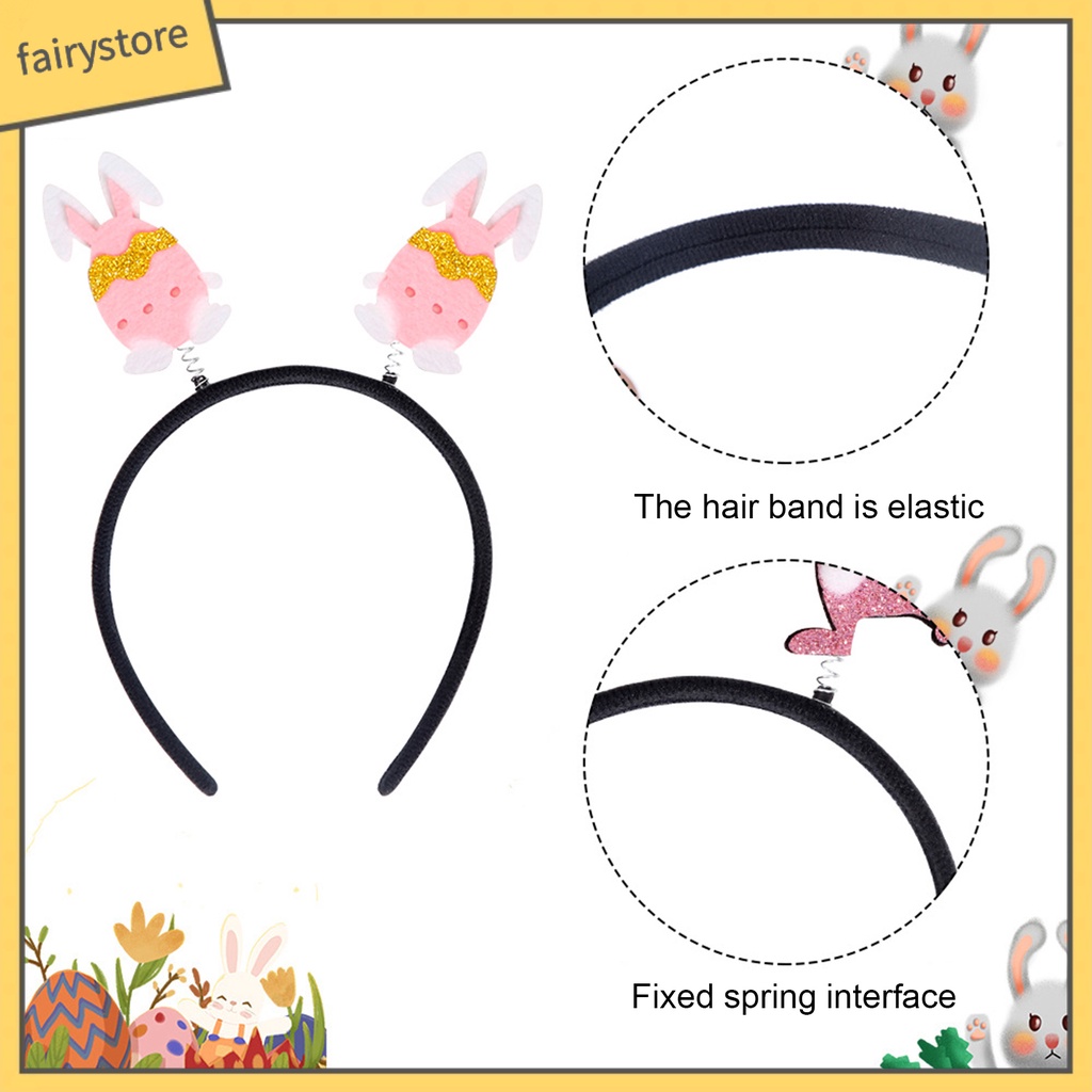 [FRO] Băng Đô Cài Tóc Co Giãn Thiết Kế Hoạt Hình Đáng Yêu Cho Lễ Hội Phục Sinh